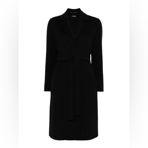 NWT ‘S Max Mara ‘Pauline’ 100% Wool Wrap Coat Black Size: Various - Picture 2 of 4